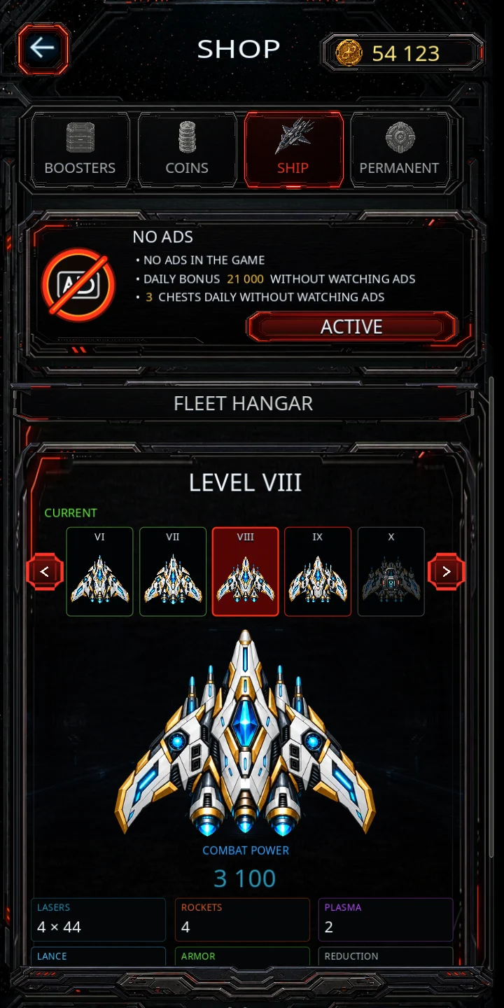Ship hangar and upgrades in version 0.3.37