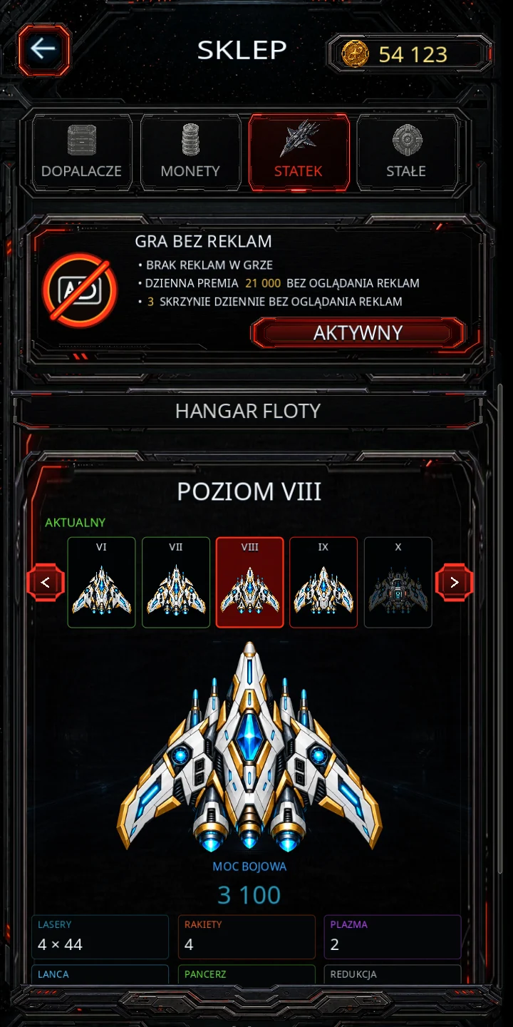 Hangar i ulepszanie statku w wersji 0.3.37